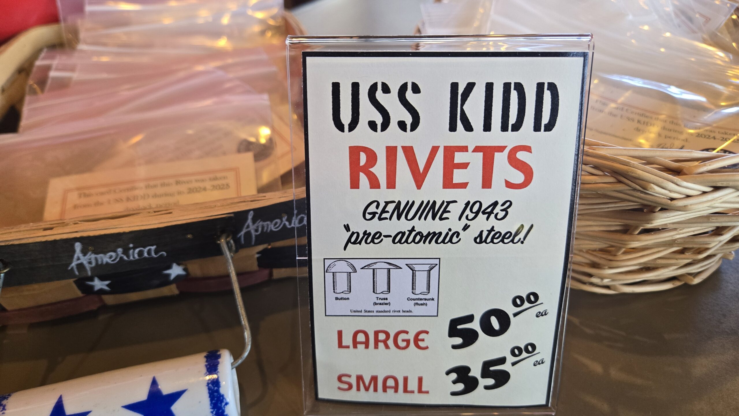 USS KIDD Rivets